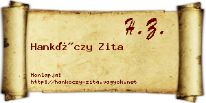 Hankóczy Zita névjegykártya