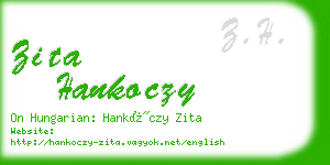 zita hankoczy business card